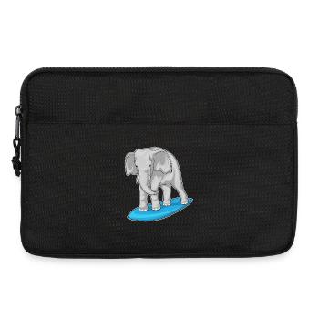 Été de planche de surf sur l’éléphant - Sacoche pour ordinateur portable 13 pouces - noir - Devant