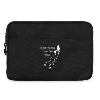 Talking to my dog - Hund gemeinsam Gassi Geschenk - Laptoptasche 13" - Schwarz - Vorne