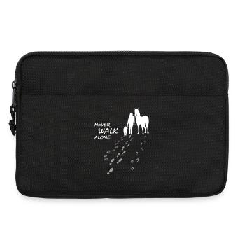 Hund Pferd Reiterin - Never walk alone, gemeinsam - Laptoptasche 13" - Schwarz - Vorne