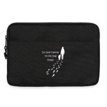 Talking to my dog - Hund gemeinsam Gassi Geschenk - Laptoptasche 13" - Schwarz - Vorne