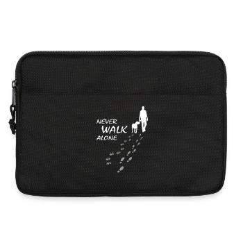 Never walk alone - Hund Gassi Geschenk - Laptoptasche 13" - Schwarz - Vorne