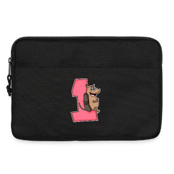1 an - inscription scolaire - motif tatou - Gewi - Sacoche pour ordinateur portable 13 pouces - noir - Devant