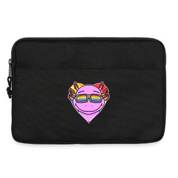 Rainbow - Axolotl with glasses and heart - Laptop bag 13" - black - Front