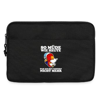 Müde Spruch lustig Schlafen Ausschlafen Faul - Laptoptasche 13" - Schwarz - Vorne
