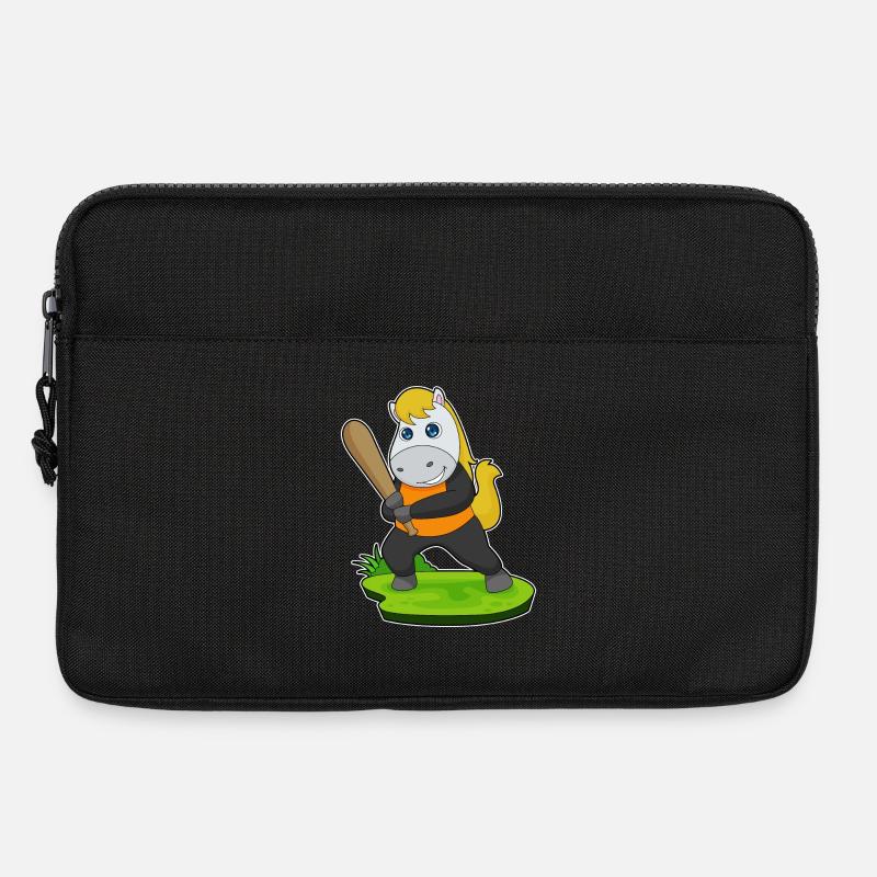 Pferd Baseball Baseballschläger - Laptoptasche 13" - Schwarz