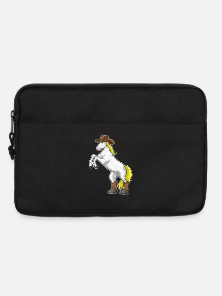 Pferd Cowboy Cowboystiefel - Laptoptasche 13" - Schwarz
