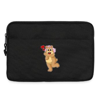 Bear Bride Veil Wedding - Laptop bag 13" - black - Front