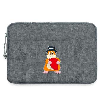 Mariage du cœur de marié de hamster - Sacoche pour ordinateur portable 13 pouces - gris chiné - Devant
