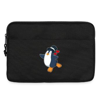 Pinguin Bräutigam Zylinder Hochzeit - Laptoptasche 13" - Schwarz - Vorne