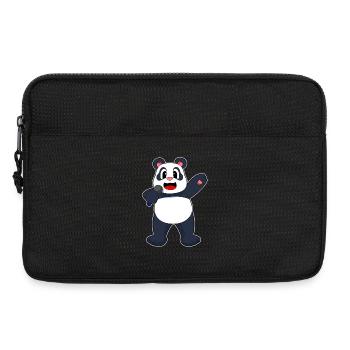 Panda Singer Chant au micro - Sacoche pour ordinateur portable 13 pouces - noir - Devant