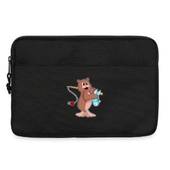 Seehund Angler Fisch Angeln - Laptoptasche 13" - Schwarz - Vorne