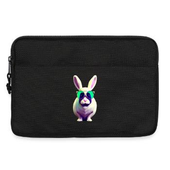Lapin cool avec des lunettes de soleil - Sacoche pour ordinateur portable 13 pouces - noir - Devant