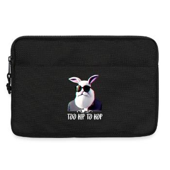 cool hipster bunny too hip to hop - Laptop bag 13" - black - Front