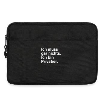 Privatier Ich Muss Gar Nichts Unternehmer Freiheit - Laptoptasche 13" - Schwarz - Vorne
