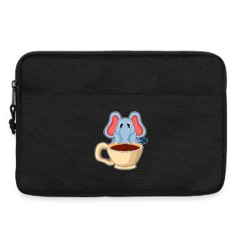 Elefant Tasse Kaffee - Laptoptasche 13" - Schwarz - Vorne