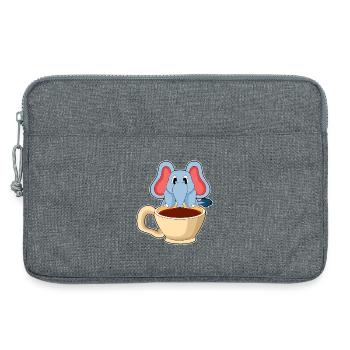 Elephant cup of coffee - Laptop bag 13" - heather grey - Front