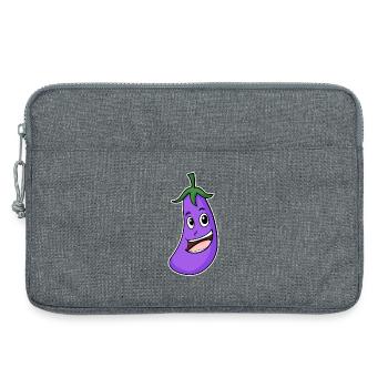Motif aubergine - Sacoche pour ordinateur portable 13 pouces - gris chiné - Devant