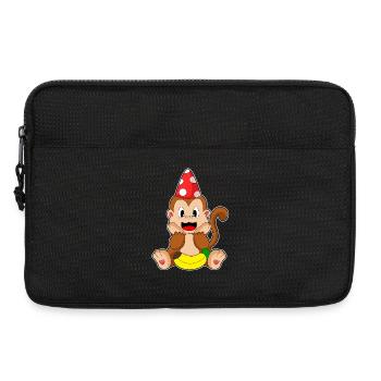 Chapeau de fête de singe - Sacoche pour ordinateur portable 13 pouces - noir - Devant