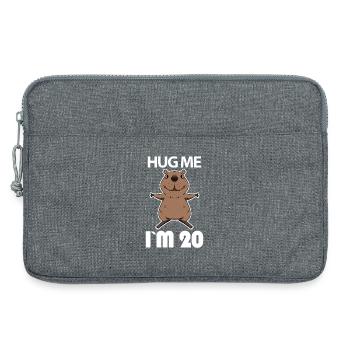 20 birthday - 20 years - hug - Laptop bag 13" - heather grey - Front