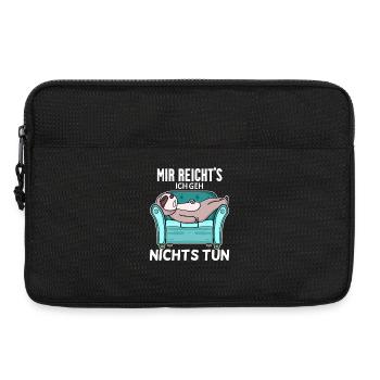 Faultier schlafen Spruch lustig Faul - Laptoptasche 13" - Schwarz - Vorne