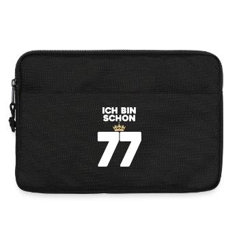 77. Geburtstag Geschenk - 77 Jahre mit Krone - Laptoptasche 13" - Schwarz - Vorne