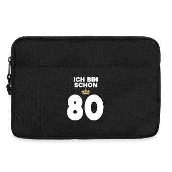 80. Geburtstag Geschenk - 80 Jahre mit Krone - Laptoptasche 13" - Schwarz - Vorne