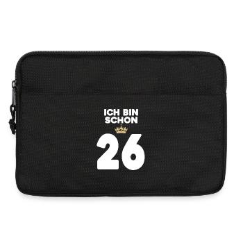 26. Geburtstag Geschenk - 26 Jahre mit Krone - Laptoptasche 13" - Schwarz - Vorne