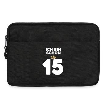 15. Geburtstag Geschenk - 15 Jahre mit Krone - Laptoptasche 13" - Schwarz - Vorne