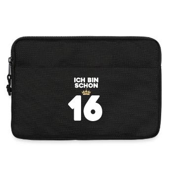16. Geburtstag Geschenk - 16 Jahre mit Krone - Laptoptasche 13" - Schwarz - Vorne