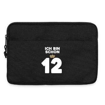 12. Geburtstag Geschenk - 12 Jahre mit Krone - Laptoptasche 13" - Schwarz - Vorne