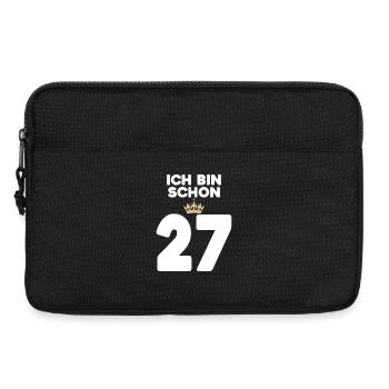 27. Geburtstag Geschenk - 27 Jahre mit Krone - Laptoptasche 13" - Schwarz - Vorne