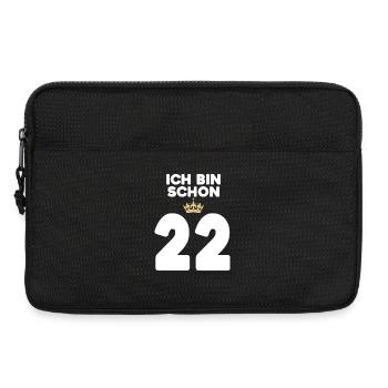 22. Geburtstag Geschenk - 22 Jahre mit Krone - Laptoptasche 13" - Schwarz - Vorne