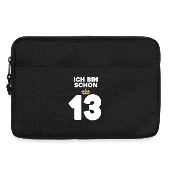 13. Geburtstag Geschenk - 13 Jahre mit Krone - Laptoptasche 13" - Schwarz - Vorne