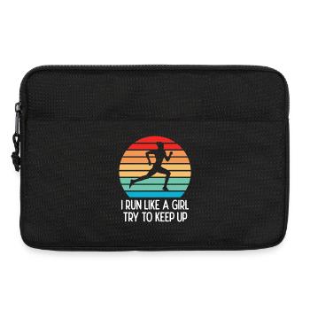 Marathon - Je cours comme une fille. Essayez de suivre. - Sacoche pour ordinateur portable 13 pouces - noir - Devant