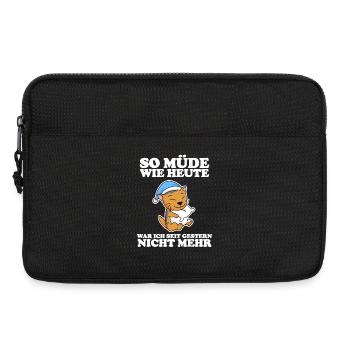 Müde Spruch lustig Schlafen - Schottische Faltohrk - Laptoptasche 13" - Schwarz - Vorne