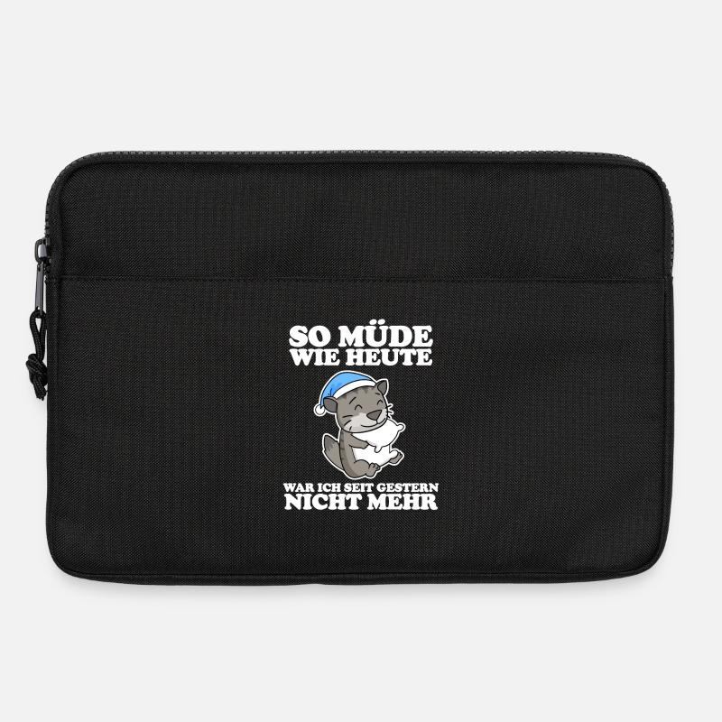 Müde Spruch lustig Schlafen - Sibirische Katze - Laptoptasche 13" - Schwarz