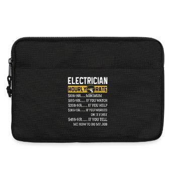 Elektriker schenkt Elektriker Stundensatz - Laptoptasche 13" - Schwarz - Vorne