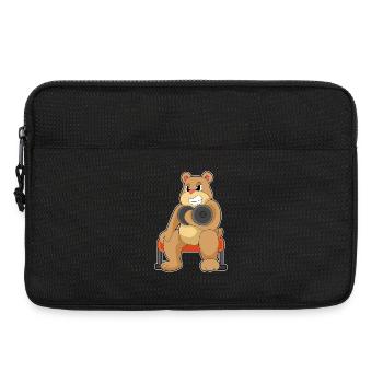 Bear Bodybuilder Dumbbell Bodybuilding - Laptop bag 13" - black - Front