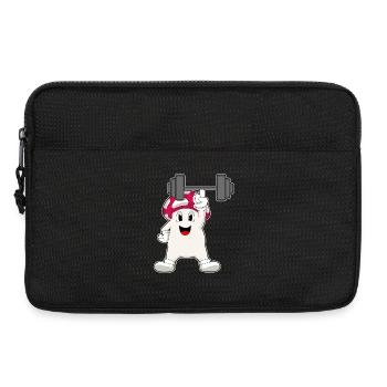 Mushroom Bodybuilder Dumbbell Bodybuilding - Laptop bag 13" - black - Front
