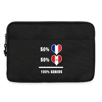 Pérou et France 100% génial Drapeaux - Sacoche pour ordinateur portable 13 pouces - noir - Devant