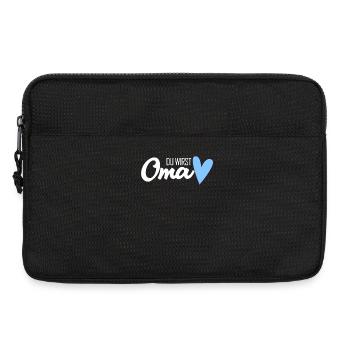 Oma Geschenk - Du wirst Oma - werdende Oma - Laptoptasche 13" - Schwarz - Vorne