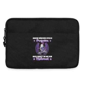 Motorrad Motorradfahrerin Bikerin Motorradtour - Laptoptasche 13" - Schwarz - Vorne