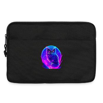 Owl Vaporwave Owls Bird Neon Artwork - Sacoche pour ordinateur portable 13 pouces - noir - Devant