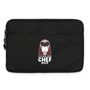 Cooler Hund Basset Hound Chef Spruch - Laptoptasche 13" - Schwarz - Vorne
