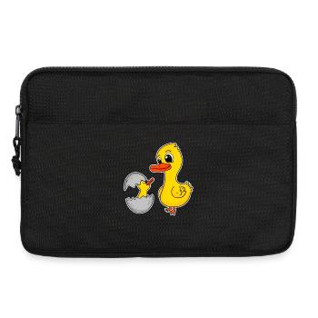 Duck Family - Duck with Baby - Laptop bag 13" - black - Front