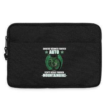 Mountainbike Radsport Fahrrad MTB Downhill Spruch - Laptoptasche 13" - Schwarz - Vorne