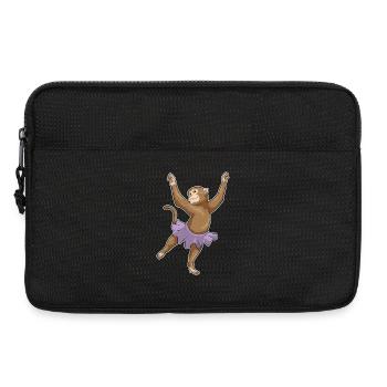 Danse de ballet de ballerine singe - Sacoche pour ordinateur portable 13 pouces - noir - Devant