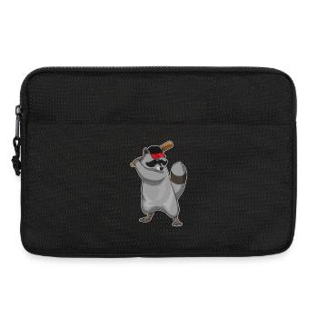 Waschbär Baseball Baseballschläger - Laptoptasche 13" - Schwarz - Vorne