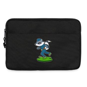 Waschbär Polizist Rollschuhe Polizei - Laptoptasche 13" - Schwarz - Vorne