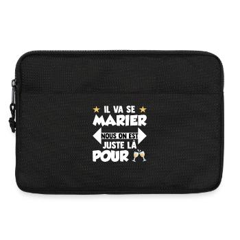 Humour EVG Cadeau Futur Marié Garçon Mariage Team - Sacoche pour ordinateur portable 13 pouces - noir - Devant